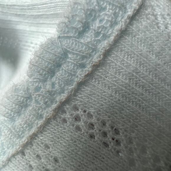 J Crew Pointelle Baby Tee Womens Small OAI Ocean Air Light Blue - Picture 13 of 13